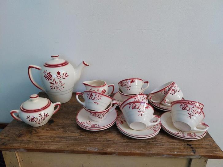 Brocant theeservies, Antiek en Kunst, Antiek | Servies compleet, Ophalen of Verzenden