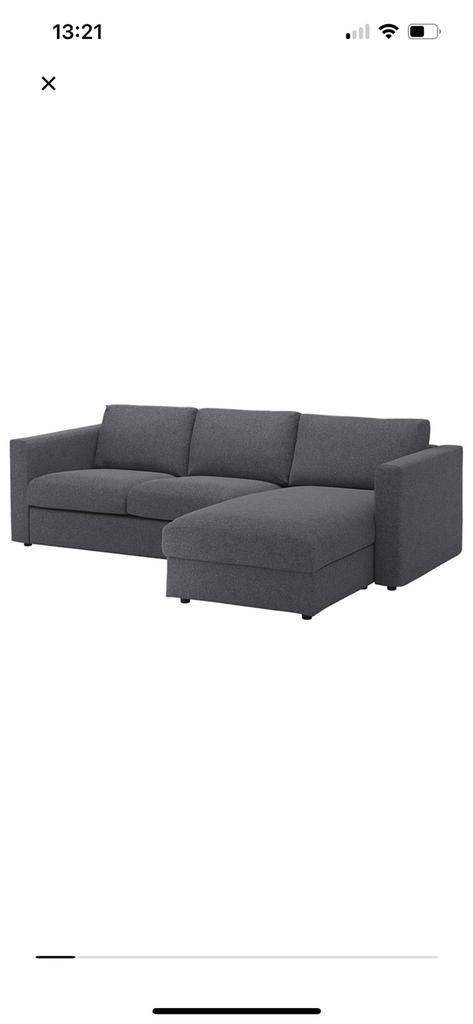 Ikea vimle hoes, Huis en Inrichting, Banken | Bankstellen, Zo goed als nieuw, Rechte bank, Tweepersoons, Minder dan 150 cm, 75 tot 100 cm