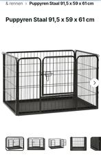 Puppy ren met kunstofvloer plaat 91x59x61, Ophalen of Verzenden, Zo goed als nieuw