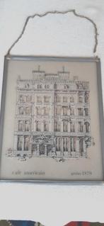 Nostalgische raamhanger cafe Americain Amsterdam glas in loo, Ophalen of Verzenden