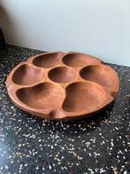 Vintage teak hapjes schaal, Ophalen of Verzenden, Rond, Hout