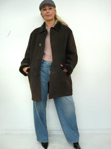 *Abfab Vintage Donkerbruine Outdoor Lammy Coat L* beschikbaar voor biedingen