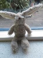 Konijntje Toys Wibra meet ca 18 cm grijs met wit velours, Ophalen of Verzenden, Zo goed als nieuw, Konijn