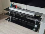 Glazen TV meubel, Huis en Inrichting, Ophalen, 100 tot 150 cm, Zo goed als nieuw, Glas