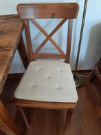 Zes houten Ikea stoelen, Ophalen, Hout, Gebruikt, Bruin