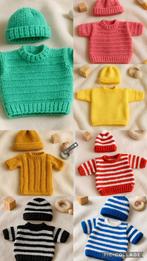 Poppenkleding Setje (Trui & Muts) Voor poppen 35-40 cm, Ophalen of Verzenden, Nieuw, Kleertjes