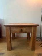 teak hout bijzettafels 2 stuks, Huis en Inrichting, Tafels | Bijzettafels, Gebruikt, Vierkant, 55 tot 75 cm, Hout