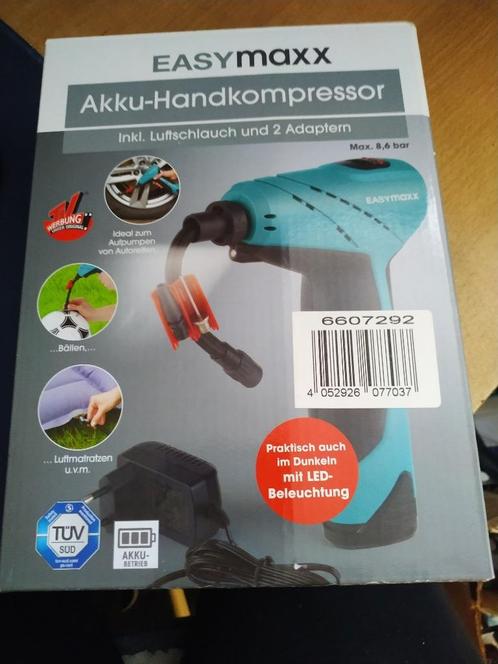 Easymaxx snoerloze handcompressor met LED-verlichting, Caravans en Kamperen, Kampeeraccessoires, Nieuw, Ophalen of Verzenden