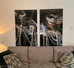 2x glasschilderij 80cmx120cm zgan, Ophalen, Zo goed als nieuw, Schilderij, 100 tot 125 cm