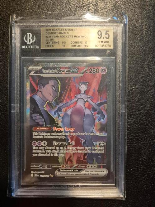 Team Rocket's Mewtwo ex #231 BGS Beckett 9.5, Hobby en Vrije tijd, Verzamelkaartspellen | Pokémon, Nieuw, Losse kaart, Ophalen of Verzenden