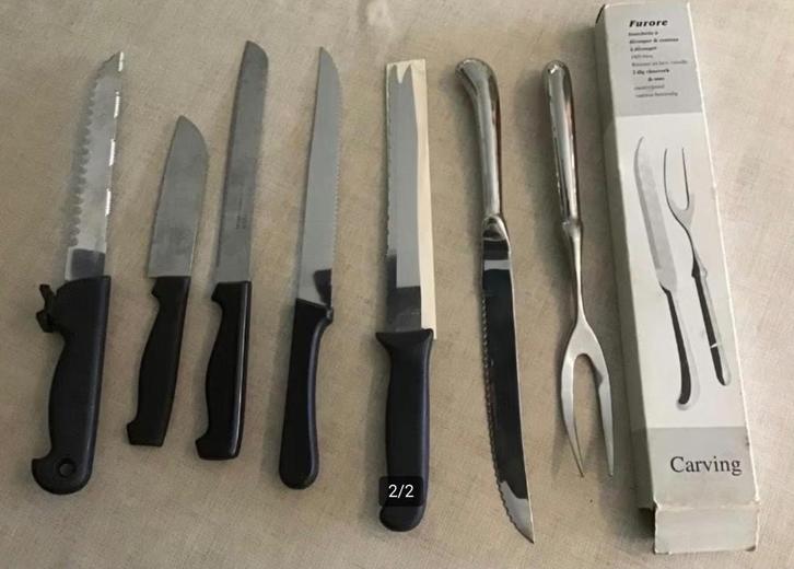 14 diverse horeca/slagersmessen, Huis en Inrichting, Keuken | Bestek, Gebruikt, Los bestek, Rvs of Chroom, Ophalen of Verzenden