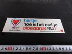 sticker hartje hoe is het met je bloeddruk ne? hartstichting, Verzamelen, Ophalen, Zo goed als nieuw, Bedrijf of Vereniging