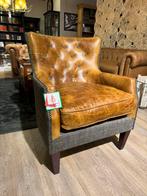 CHESTERFIELD FAUTEUIL HARRIS TWEED STOF VINTAGE LEER CASTLE, Huis en Inrichting, Fauteuils, Ophalen of Verzenden, Nieuw, Stof
