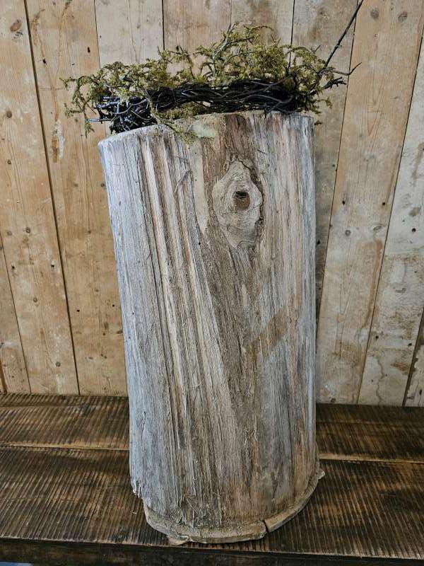 oude boomstam ton ``WOONWINKEL RUSTIEK``, Antiek en Kunst, Antiek | Woonaccessoires, Ophalen of Verzenden