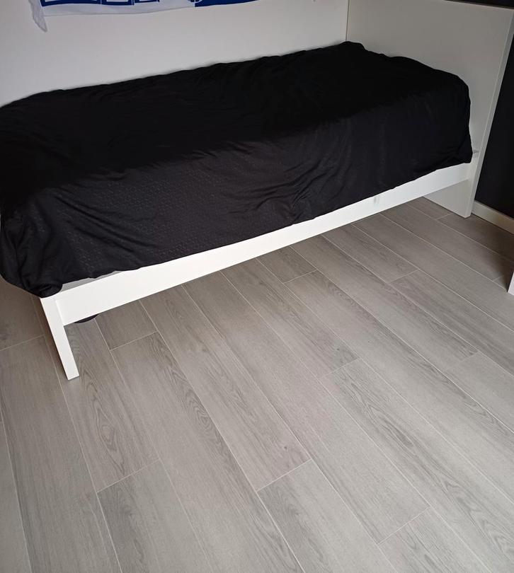 1 persoons Ikea Malm bed, Huis en Inrichting, Slaapkamer | Bedden, Gebruikt, Eenpersoons, 90 cm, Hout, Wit, Ophalen