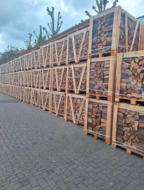 Haardhout gekloofd EIKEN BEUK MIX krat  gratis thuisbezorg, Tuin en Terras, Haardhout, Blokken, 3 tot 6 m³, Ophalen of Verzenden