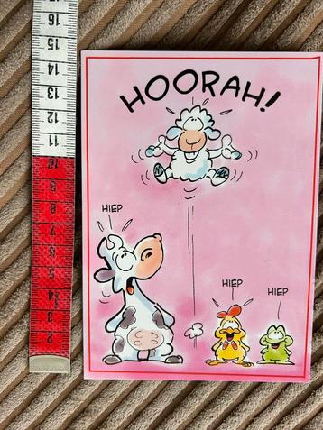 999. Kaart illustr funny farm dieren Hooray beschikbaar voor biedingen