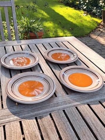 4 vintage Italiaanse ontbijtbordjes beschikbaar voor biedingen
