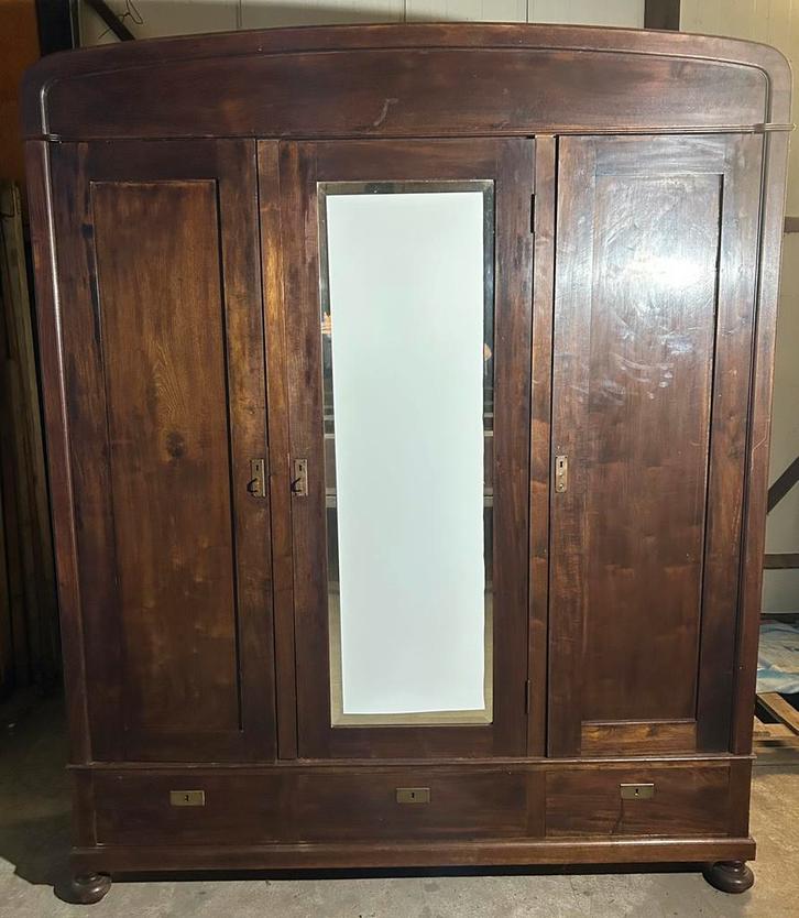 Prachtige Antieke mahonie Kledingkast met Spiegeldeur, Huis en Inrichting, Kasten | Kledingkasten, Gebruikt, 150 tot 200 cm, 50 tot 75 cm