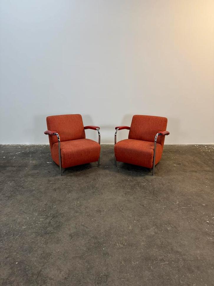 2 x Leolux Scylla rood, Huis en Inrichting, Fauteuils, Zo goed als nieuw, 50 tot 75 cm, 75 tot 100 cm, Ophalen