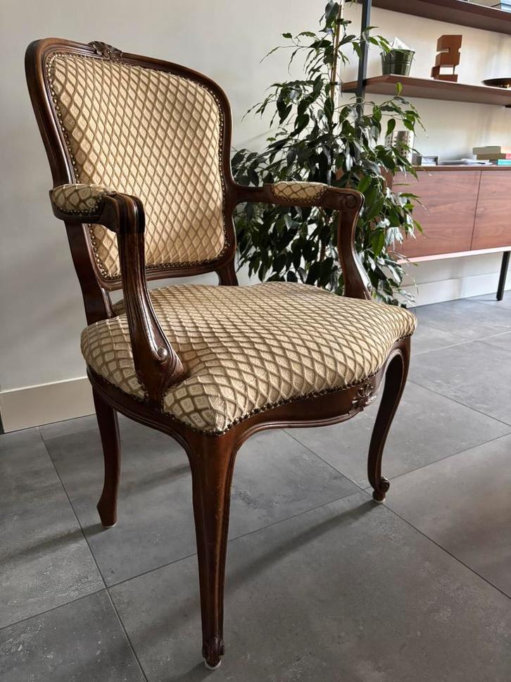 Fauteuil / stoel Queen Ann / Louis XVI (4st), Antiek en Kunst, Antiek | Meubels | Stoelen en Banken, Ophalen