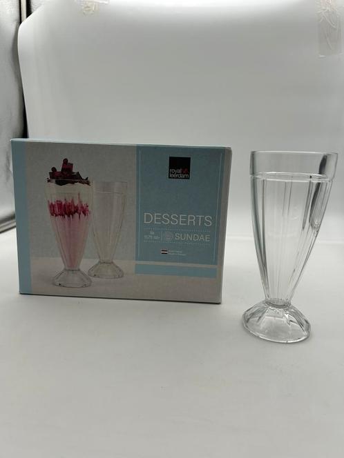 Nieuwe set van 6 Royal Leerdam sundae dessertglazen, Verzamelen, Glas en Borrelglaasjes, Nieuw, Overige typen, Ophalen of Verzenden