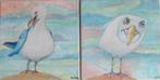 schilderijen Meeuwen 20x20cm, Minder dan 50 cm, Ophalen of Verzenden, Zo goed als nieuw, Schilderij