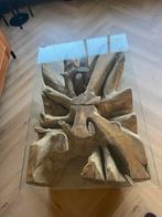 Teakhouten salontafel met glasplaat - Indonesië, Huis en Inrichting, Ophalen, 100 tot 150 cm, Teakhout, Nieuw