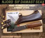 Njord Sif Damast Seax- hand gesmeed gelaagd damast staal, Ophalen of Verzenden, Nieuw