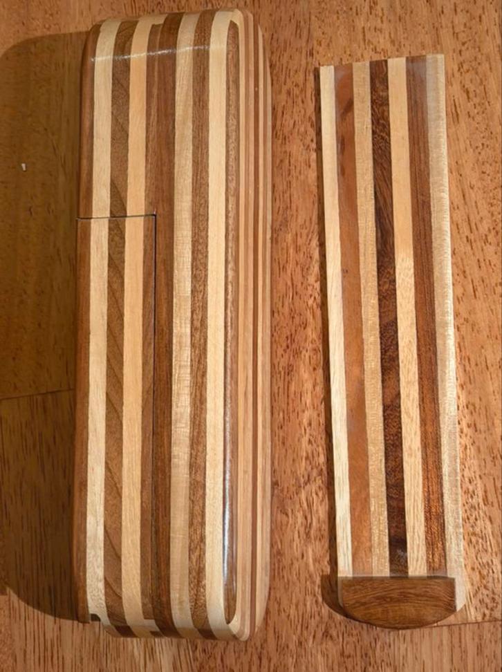 Houten Pennendoosje met Vakmanschap, Antiek en Kunst, Curiosa en Brocante, Ophalen of Verzenden