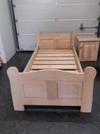 1 pers bed ongelakt, Huis en Inrichting, Slaapkamer | Bedden, Nieuw, 90 cm, Eenpersoons, Hout