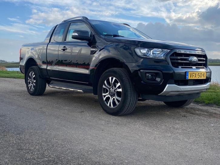 Ford Ranger 2.0 Ecoblue 213pk Aut 2020 Zwart, Auto's, Bestelauto's, Particulier, 4x4, ABS, Achteruitrijcamera, Airbags, Airconditioning