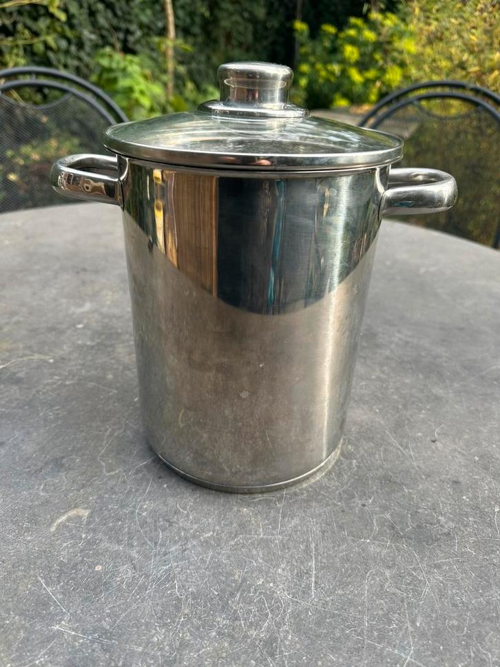 Aspergepan met netje, Huis en Inrichting, Keuken | Potten en Pannen, Gebruikt, Kookpan of Snelkookpan, Rvs, Ophalen of Verzenden