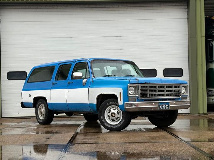 Chevrolet Suburban | 454 7.4 | 1977 | LPG |, Auto's, Chevrolet, Bedrijf, Suburban, LPG, SUV of Terreinwagen, Automaat, Blauw, Grijs