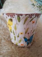 Villa Pottery handgemaakte bloempot & vaas Babette butterfly, Rond, Binnen, Ophalen of Verzenden, Zo goed als nieuw