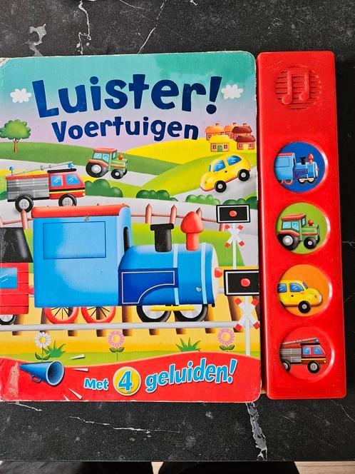 Voertuigen boek met geluid, Boeken, Kinderboeken | Jeugd | onder 10 jaar, Gelezen, Fictie algemeen, Ophalen of Verzenden