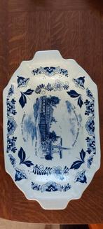 Blauw serveer schaal restaurant De nieuwe zweep   Klarenbeek, Antiek en Kunst, Ophalen of Verzenden