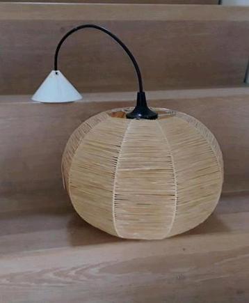 Vintage hanglamp, Raffia, jaren 70 beschikbaar voor biedingen