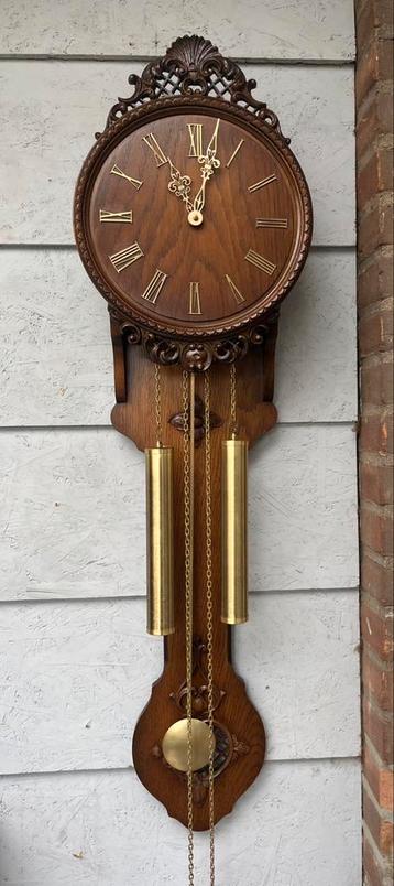Nette massief houten Duitse klok barok stijl beschikbaar voor biedingen