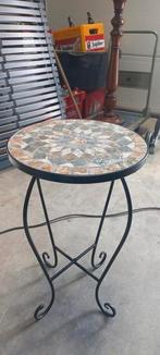 Mozaïek stenen tafeltje, Ophalen, Minder dan 55 cm, Metaal of Aluminium, Rond