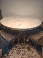 Mooie marmeren eettafel in zeer goede staat, Huis en Inrichting, Tafels | Eettafels, Overige materialen, Rond, Ophalen of Verzenden