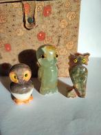 3 Miniatuur letterbak Onyx Jade Alabaster uiltjes, Verzenden, Zo goed als nieuw