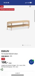 TV-meubel JYSK EGELEV eiken, Ophalen, Zo goed als nieuw, 25 tot 50 cm, Minder dan 100 cm