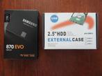 Samsung 870EVO 1 TB + 2,5" externe case, Computers en Software, Harde schijven, Nieuw, Ophalen of Verzenden, 1TB, Samsung