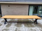 Exclusieve tuintafel douglas/lariks hout met stalen frame, Ophalen of Verzenden, Nieuw, Rechthoekig, Hout