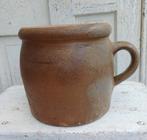 Oude grespot, Franse pot, pot met oor, gres, bruine pot, Verzenden