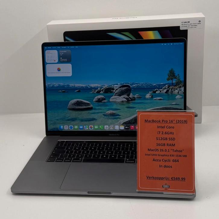 MacBook Pro 2019 16inch Laptop | i7 512GB SSD 16GB RAM |, Computers en Software, Apple Macbooks, Zo goed als nieuw, MacBook Pro