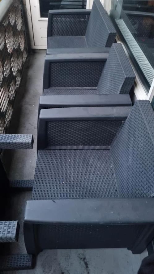 Tuin/balkon set, Tuin en Terras, Tuinsets en Loungesets, Gebruikt, Tuinset, Rotan, 4 zitplaatsen, Bank, Bijzettafel, Stoel, Ophalen