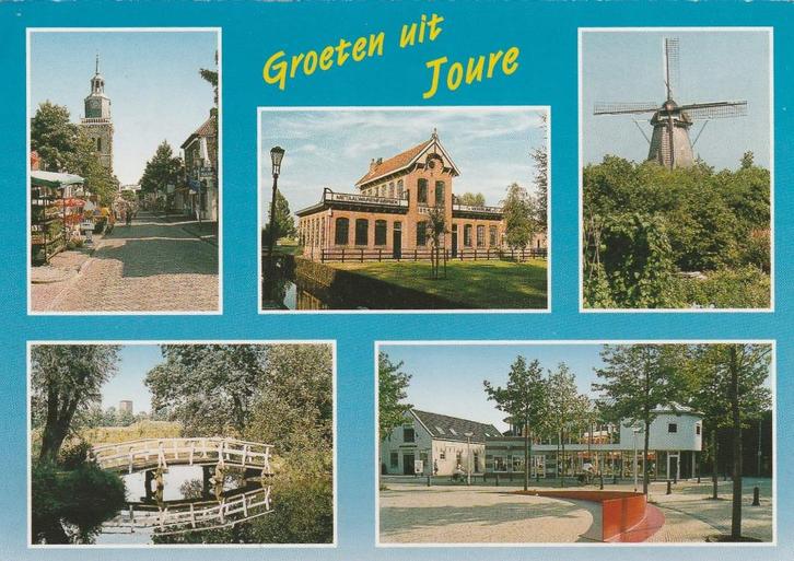 JOURE Centrum Brug Museum Molen Groeten, Verzamelen, Ansichtkaarten | Nederland, Gelopen, Friesland, 1980 tot heden, Verzenden