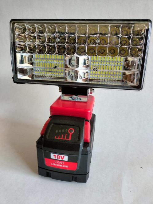 Grote LED Werklamp voor Milwaukee M18 Accu's (zonder accu!), Doe-het-zelf en Verbouw, Bouwverlichting, Nieuw, Lamp, Minder dan 50 watt
